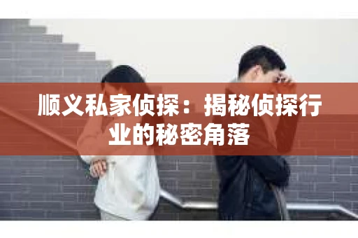 顺义私家侦探：揭秘侦探行业的秘密角落