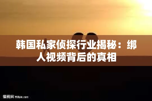 韩国私家侦探行业揭秘：绑人视频背后的真相