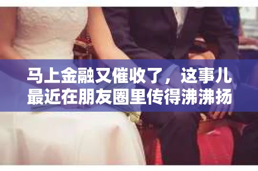 马上金融又催收了，这事儿最近在朋友圈里传得沸沸扬扬。说实话，我也有点好奇，这马上金融到底是怎么回事？催收又是怎么一回事？今天，我就来跟大家聊聊这个话题。