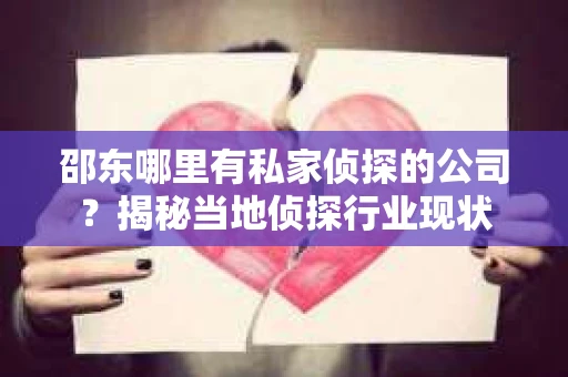 邵东哪里有私家侦探的公司？揭秘当地侦探行业现状