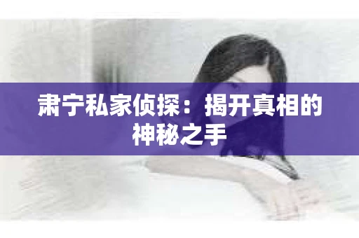 肃宁私家侦探：揭开真相的神秘之手