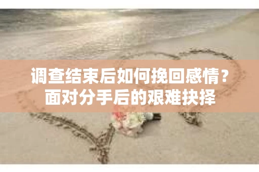 调查结束后如何挽回感情?面对分手后的艰难抉择 调查结束后如何挽回感情?面对分手后的艰难抉择