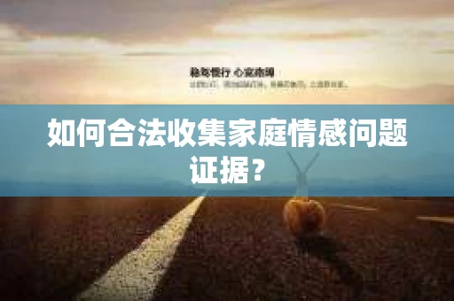 如何合法收集家庭情感问题证据？